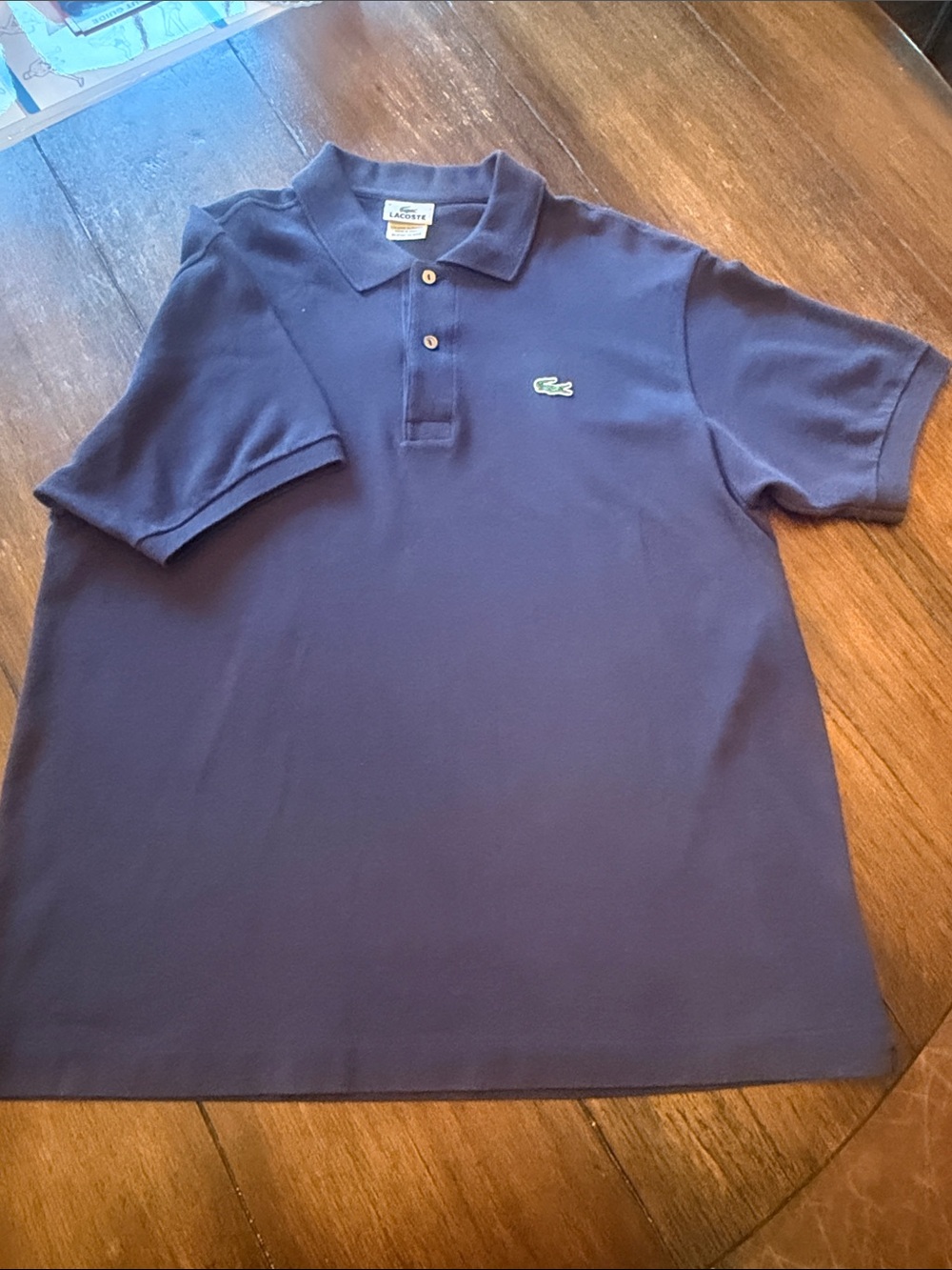 Lacoste Men's Dark Blue Short-Sleeve Polo with Crocodile Logo